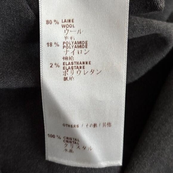 Louis Vuitton Size M Gray Wool Jewel Beaded Neckline Short Sleeve Sweater - Picture 8 of 9